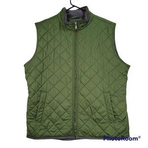 Peter Millar Forest Green Quilted Winter Sleeveless Vest Size Large